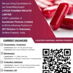 Hiring Candidates for our Greenfield project LYFIUS PHARMA PRIVATE LIMITED